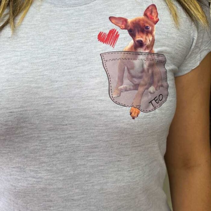 Camiseta de mujer ceñida personalizada con mascota
